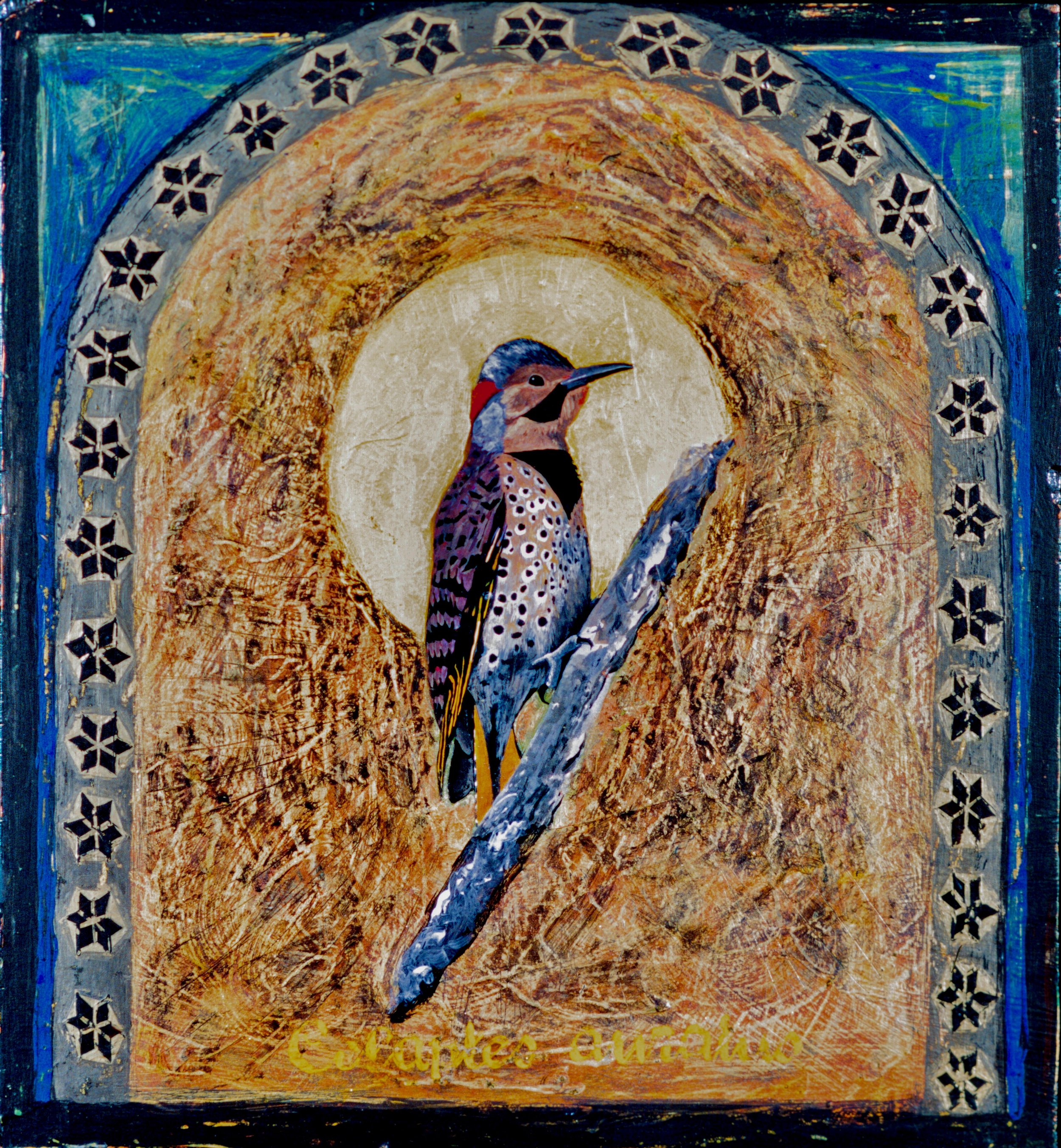 Northern Flicker, 2001, 23 ½ x 19 ½, gouache and acrylic on wood panel, Sold