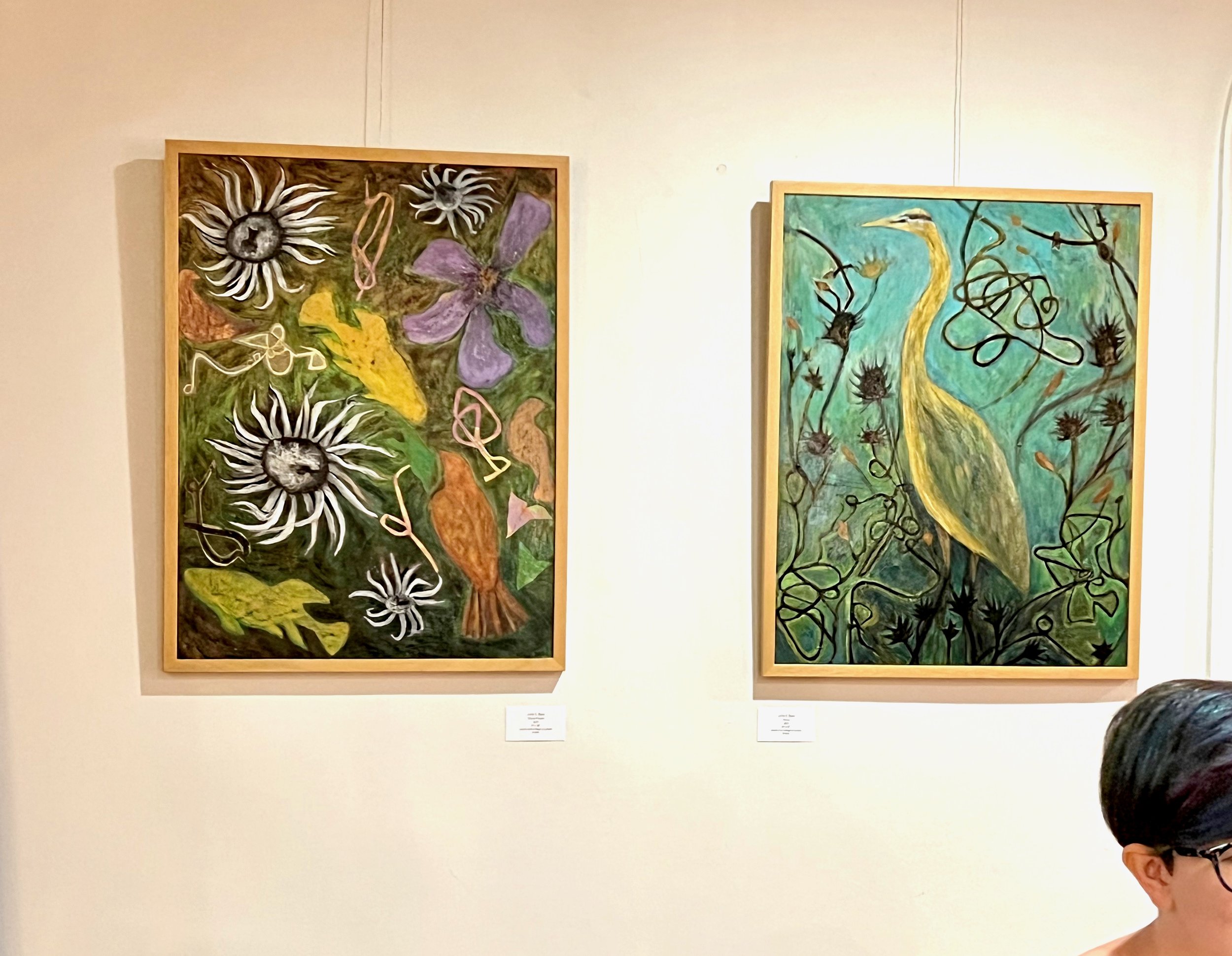 Nature Paintings, Arts at the Armory, Somerville, MA 2022, Ghost Flower and Heron