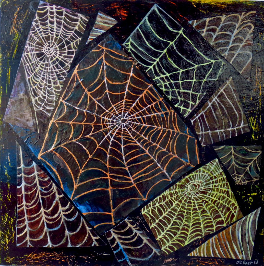 Web 3, 2013, 24 x 24, acrylic on vellum on wood panel, $200