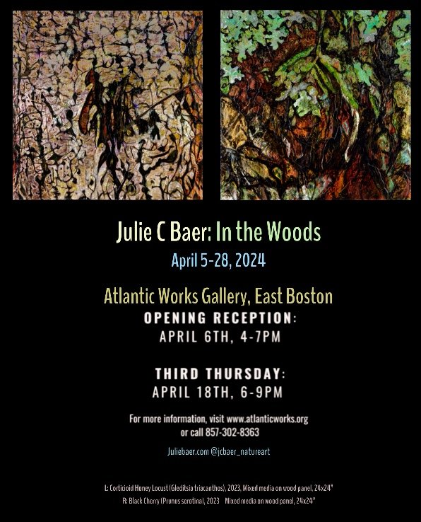 "In the Woods" April 5-28, 2024, Atlantic Works Gallery, East Boston
