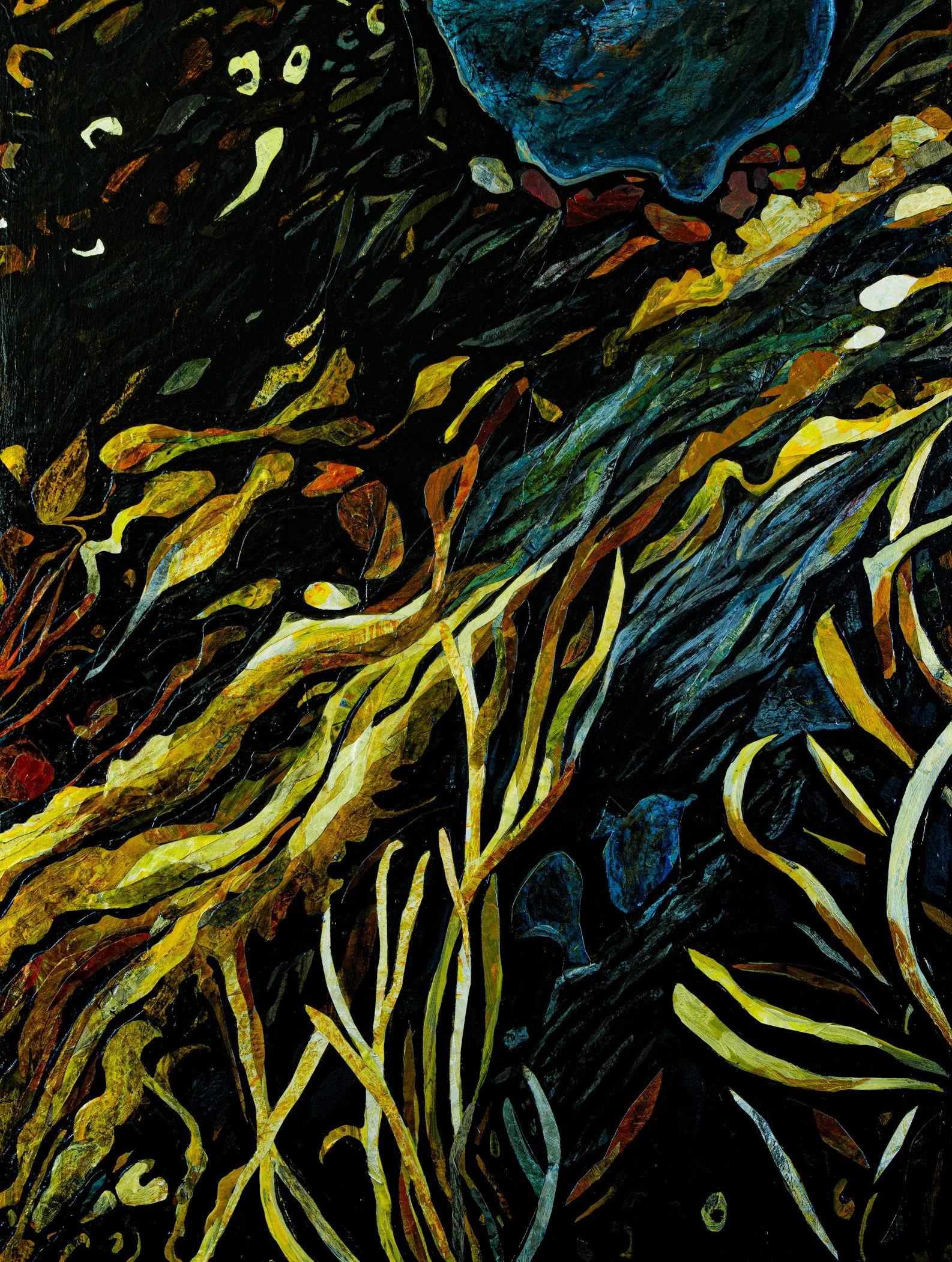 Atlantic Tidepool, 2023, Mixed media on wood panel, 48x36x1”, $5000