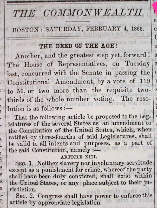 Sesquicentennial Spotlight: The 13th Amendment Passes the House