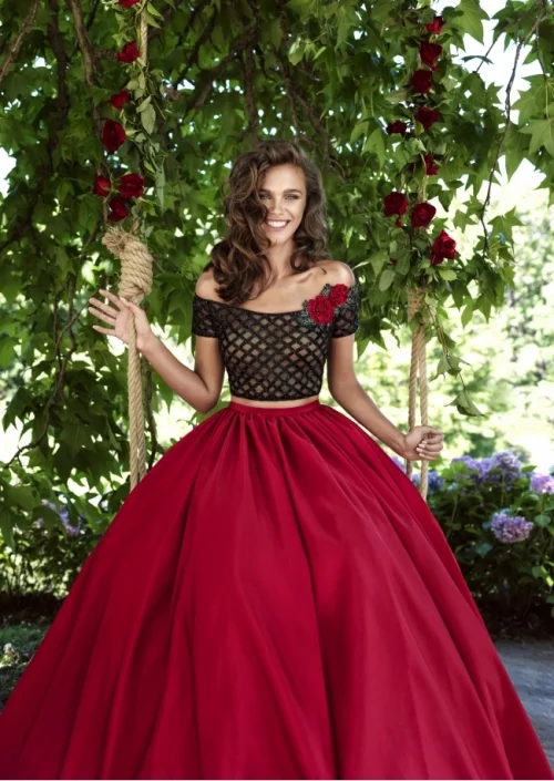 Exotic Two-Piece Evening Gown 