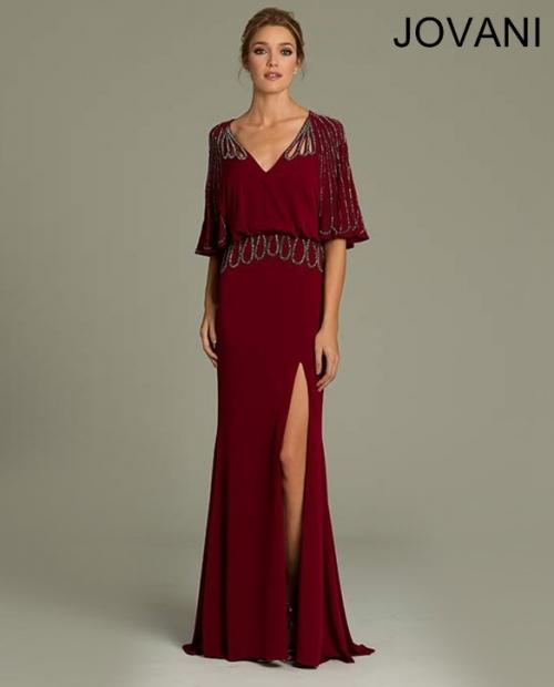 maroon evening gowns