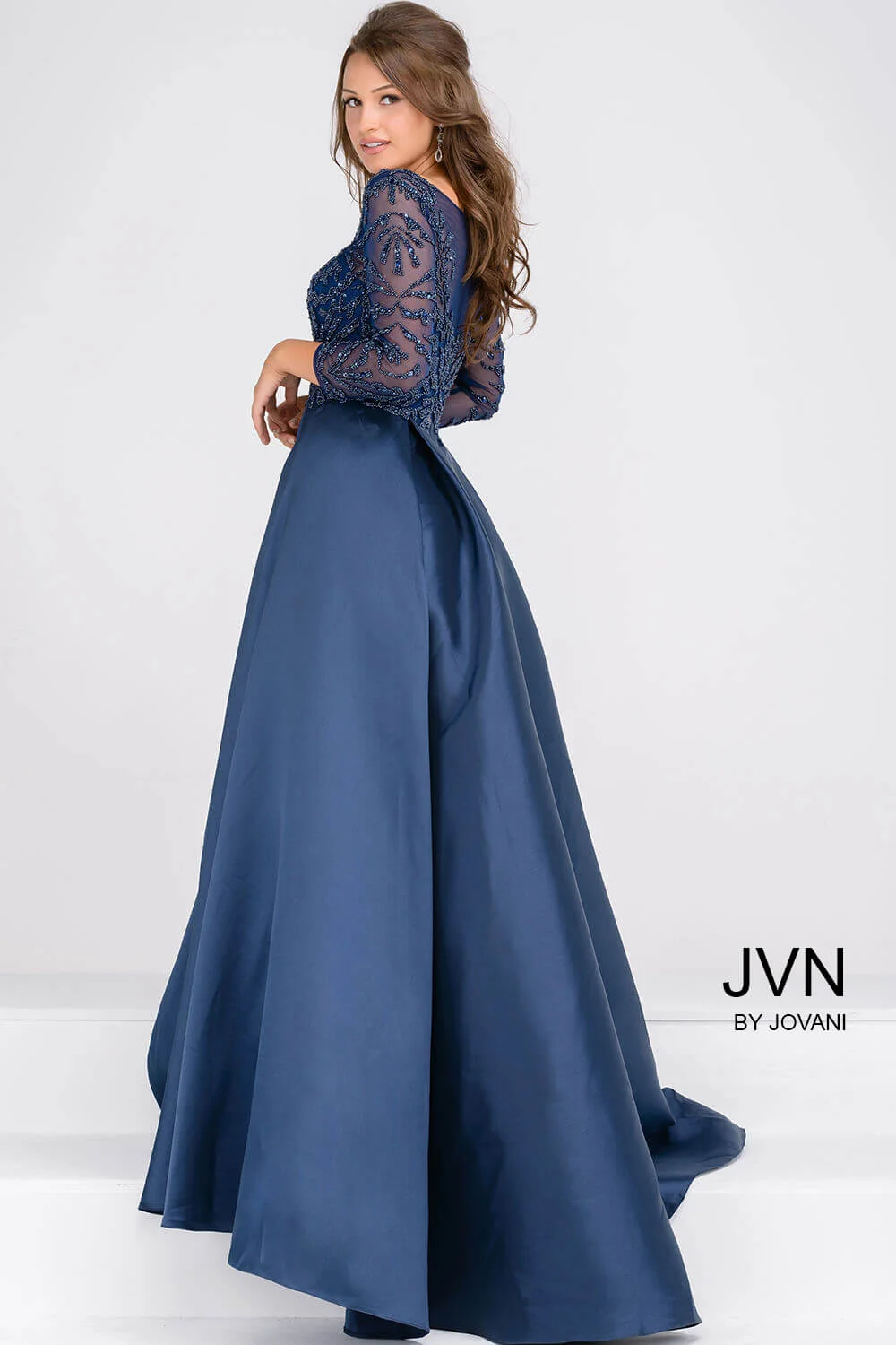 long sleeve dress with flared skirt