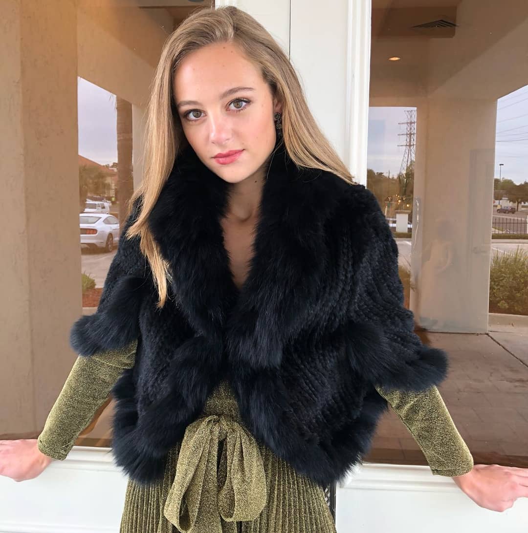 Black / Brown Mink Fox Cape