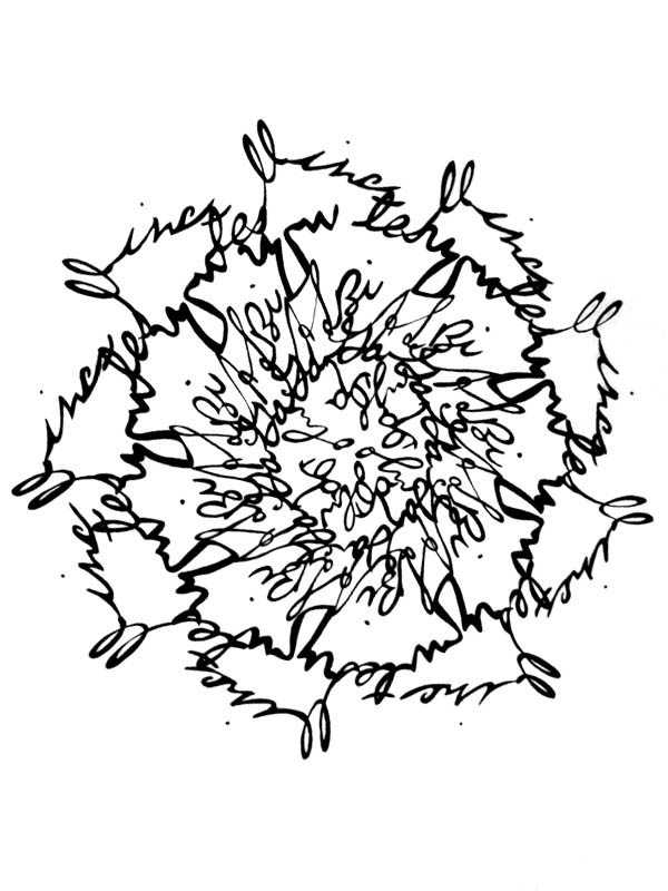 Signatures of Great Men Doily, ink on vellum