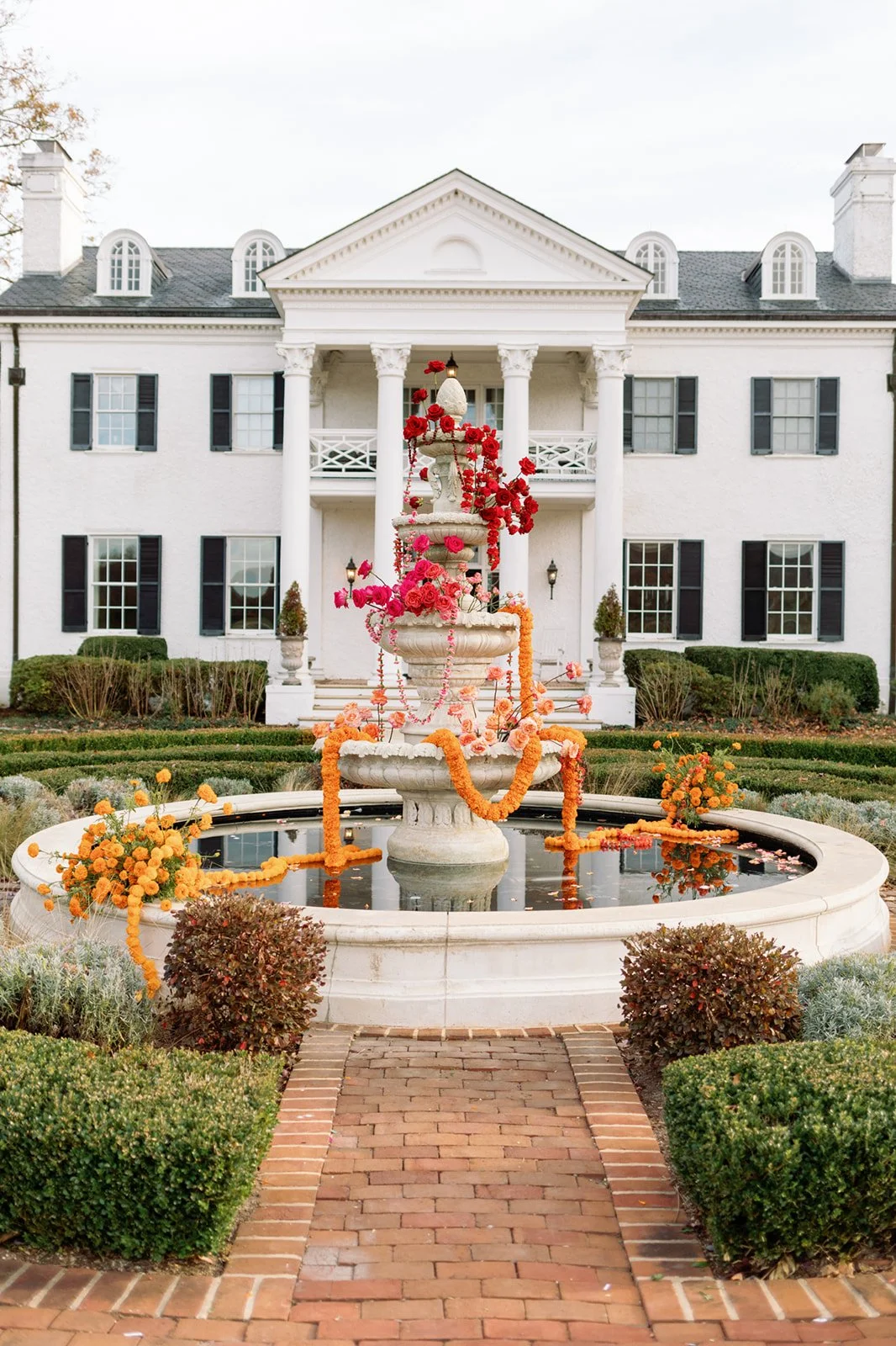 Indian wedding ceremony with marigolds in charlottesville, VA