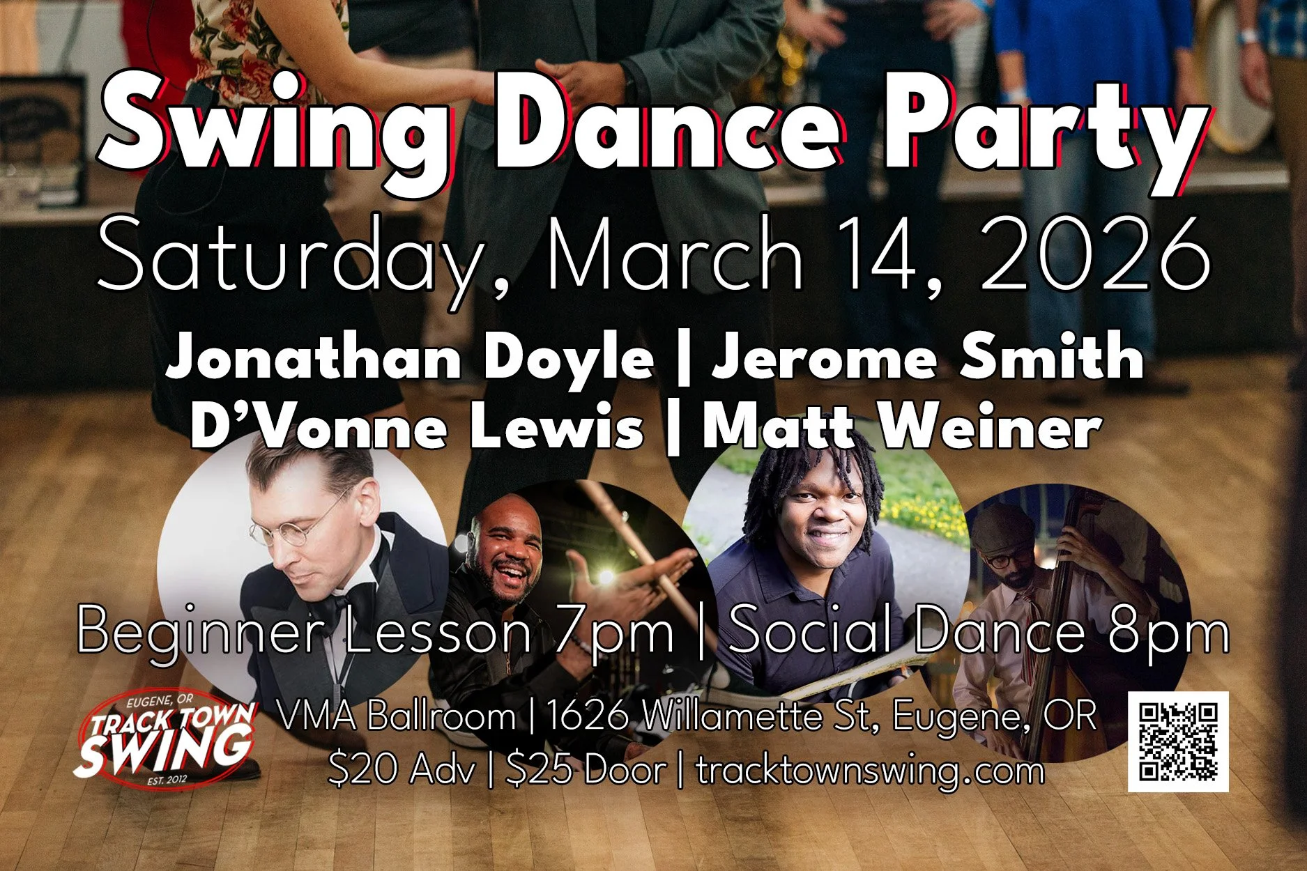 Eugene OR for Tracktown Swing :: D'Vonne Lewis / Matt Weiner / Jerome Smith / Jonathan Doyle
