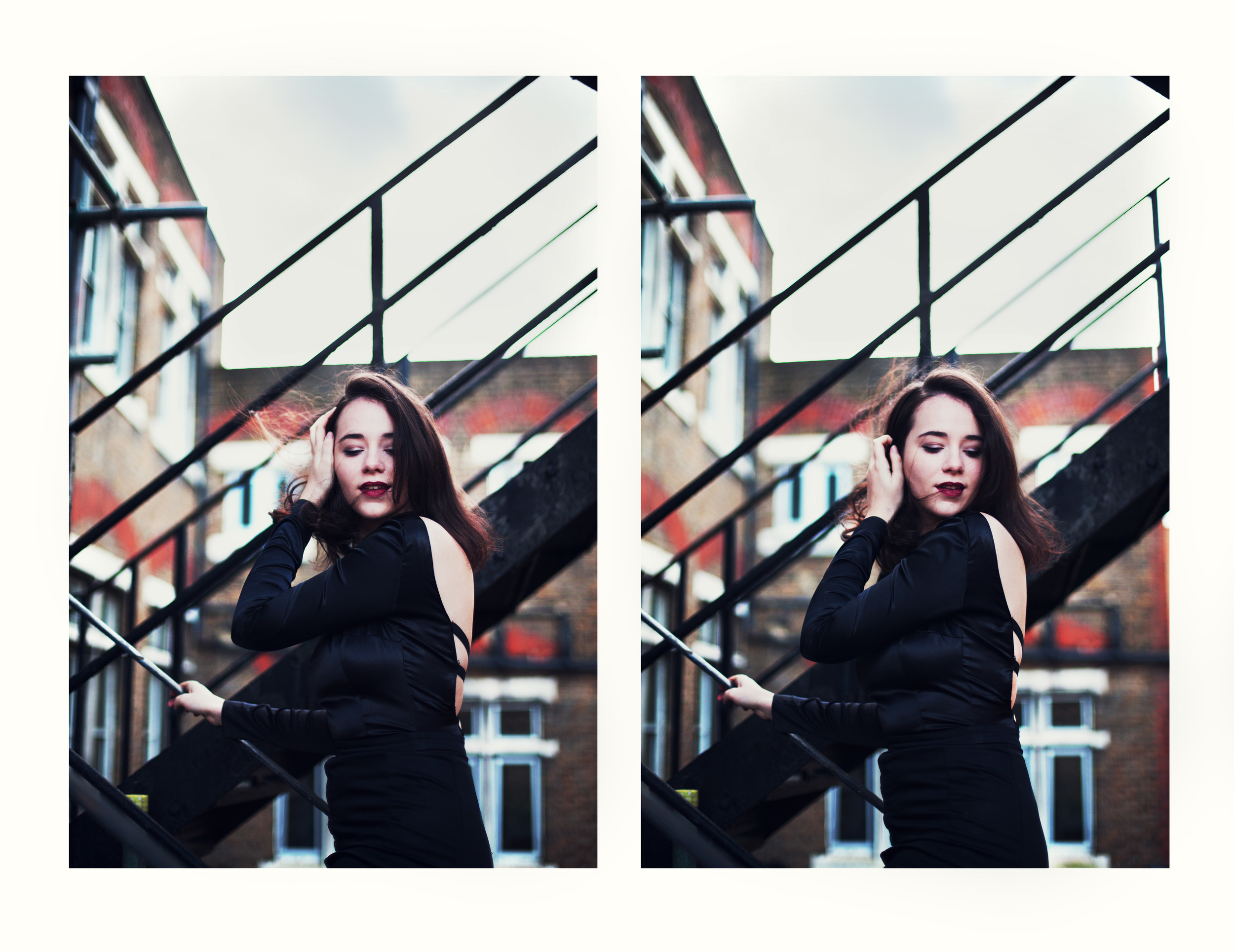 photographing a dress for fellow fashion designer Romane D. 