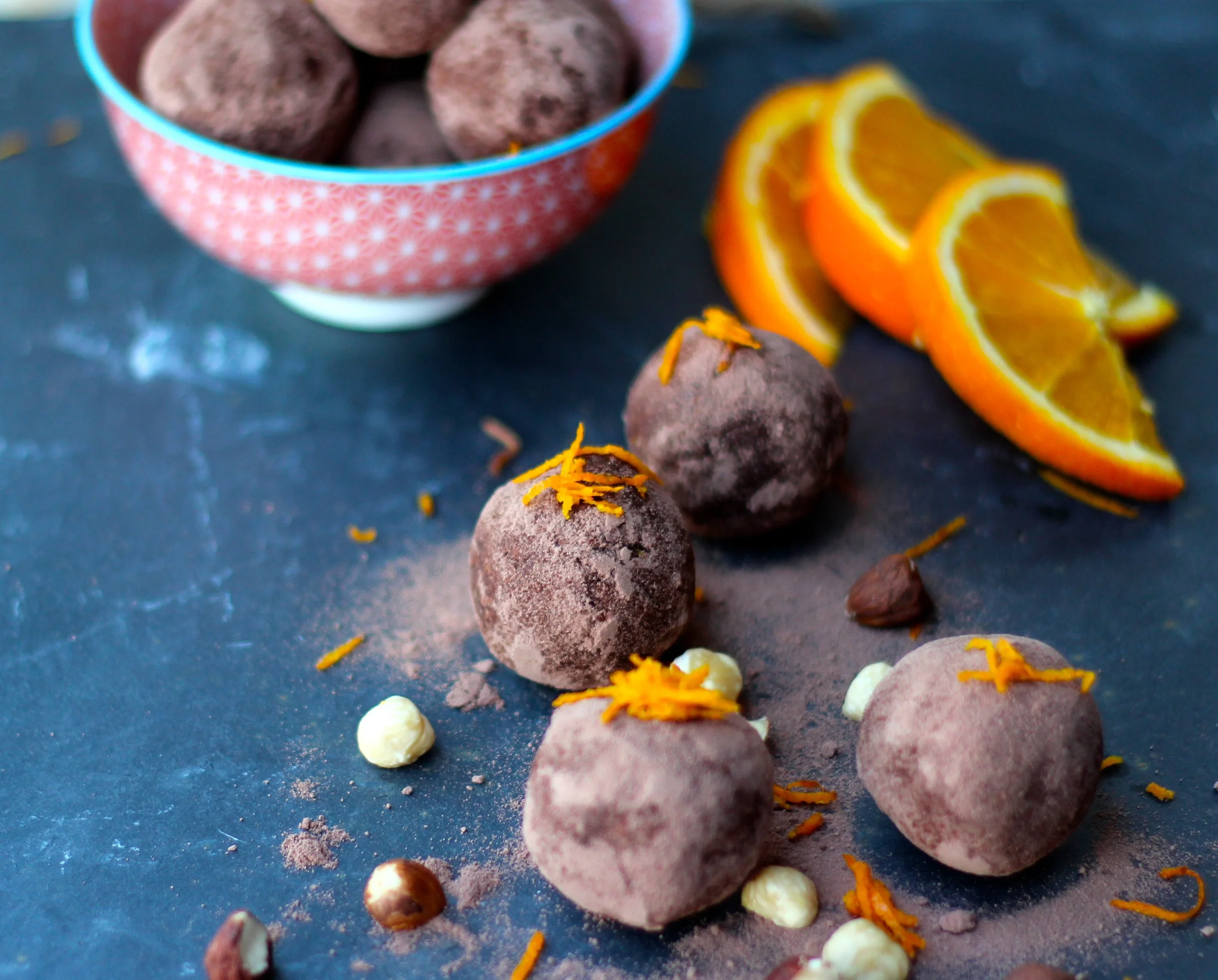 Choc-Orange and Hazelnut Balls