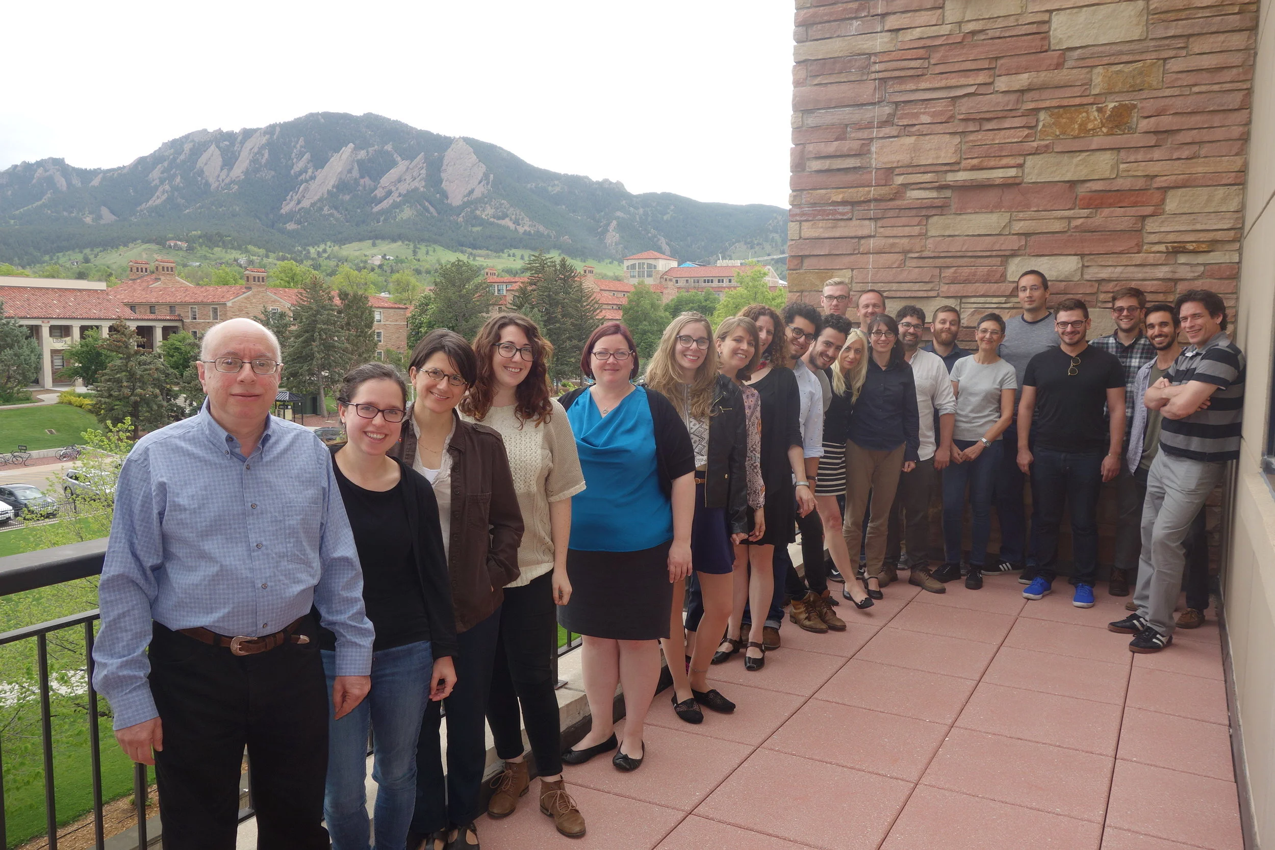 Looking towards the Flatirons: Prof. David Bunis, with Summer Skills Seminar participants (photo: Meghan Zibbey)