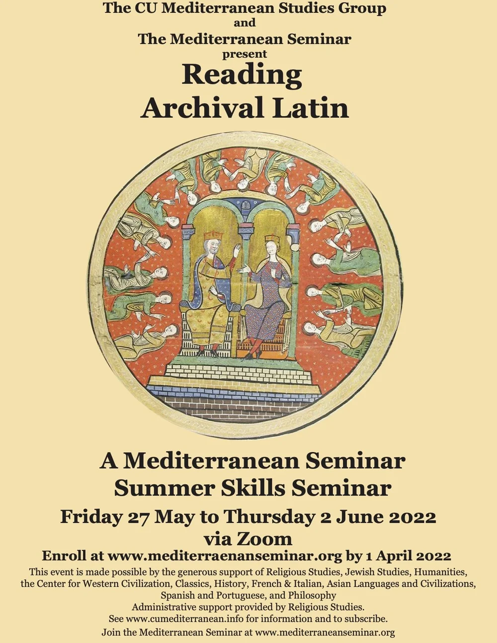 Cu Fall 2022 Schedule Cu Mediterranean Studies Group — The Mediterranean Seminar