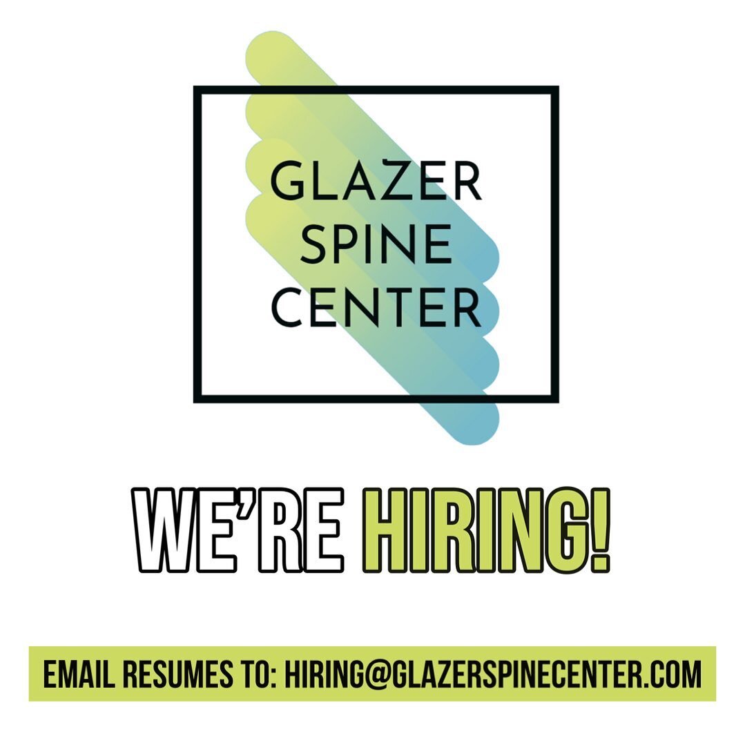 🚀🚀🚀
Glazer Spine Center is hiring for two positions in the coming weeks!
1 - 🗂️ A File Clerk / Records Mgr: part time (3 days/wk) and potential for hybrid work from home schedule. Excellent written and verbal communication skills a must; ideal ca