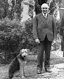 President Harding with Laddie Boy 