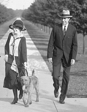 President Coolidge and his Airedale "Paul" 