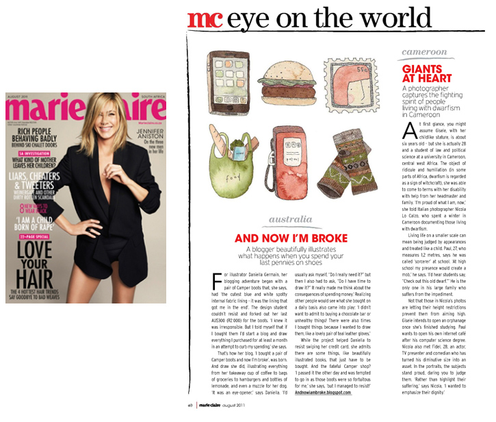 Featured in Marie Claire (Sth Africa) :: August 2011