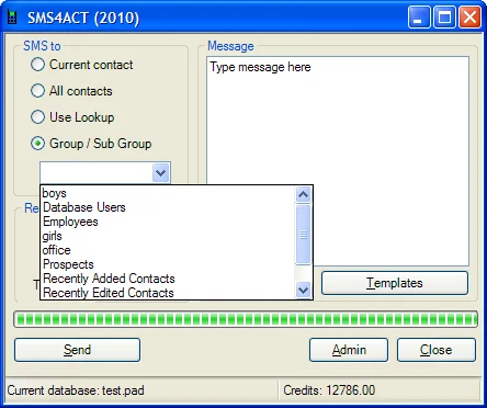Choosing who to send to.