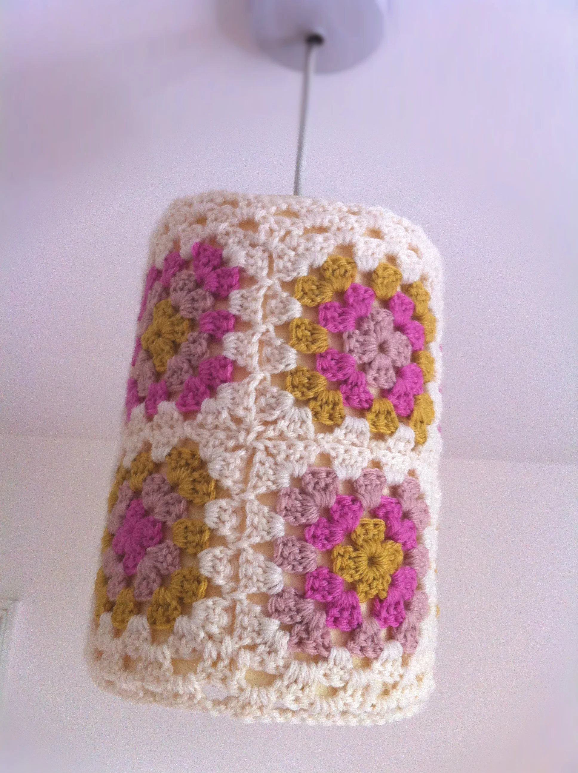 a crocheted light shade