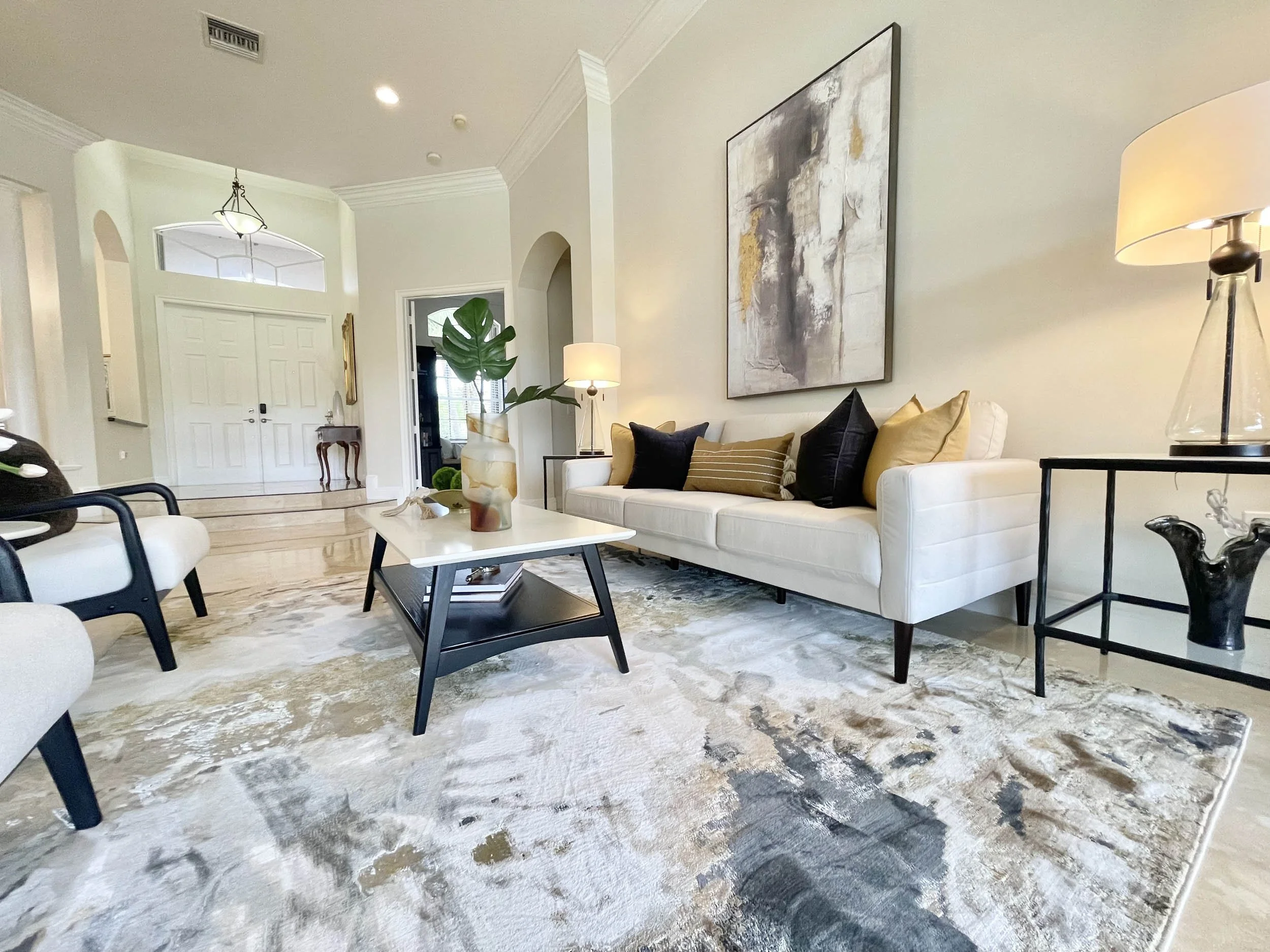 Luxury Home Staging in Davie, FL: Formal Living Room Before &amp; After Spotlight