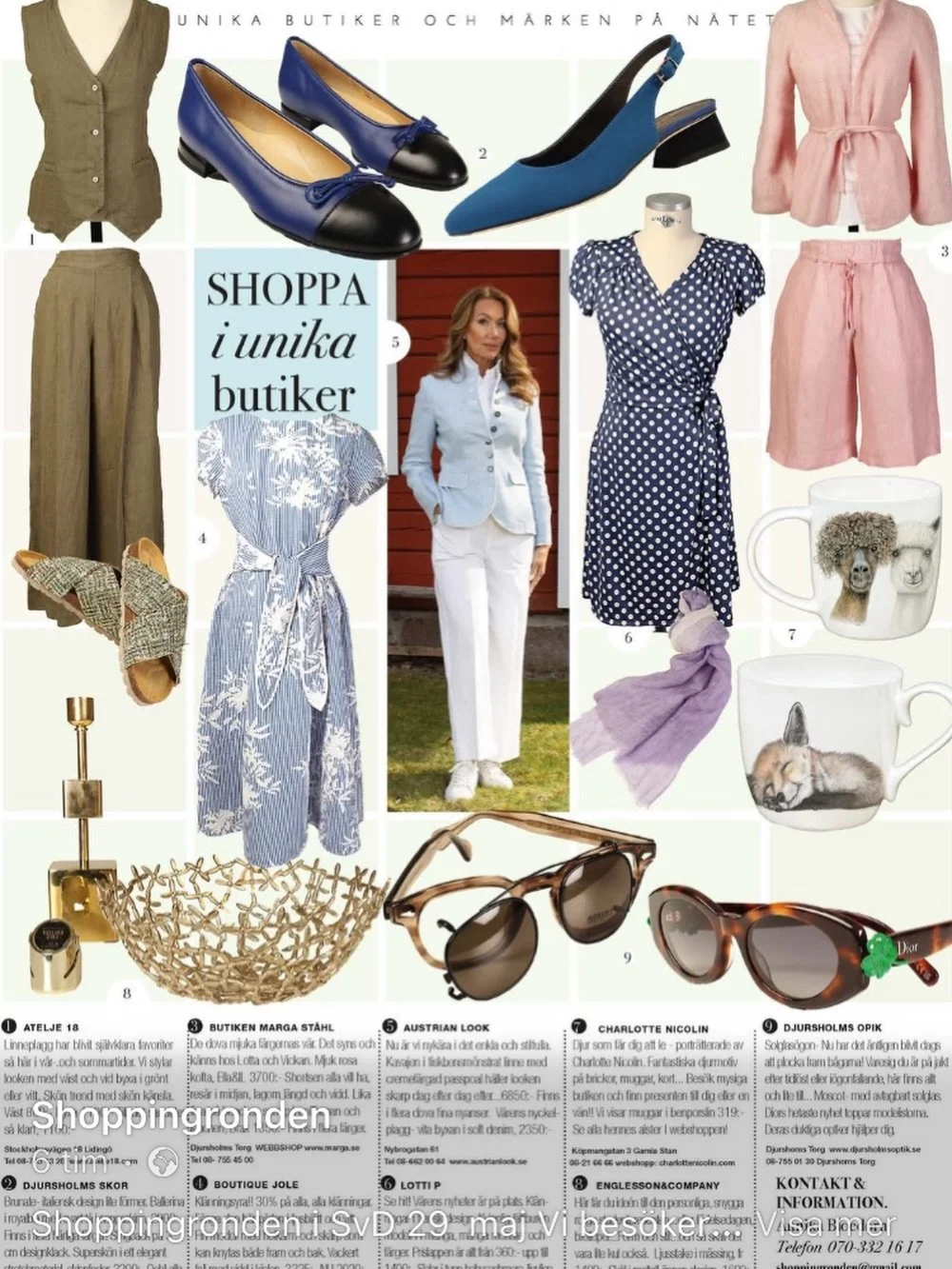 SvD i dag. Sommartips fr&aring;n de sm&aring; unika butikerna❤️. @atelje18.stockholm  @djursholms_skor @butikenmarga @austrianlook_nybrogatan61 @djursholmsoptik @lottip @charlottenicolin @jole.boutique @englessoncompany