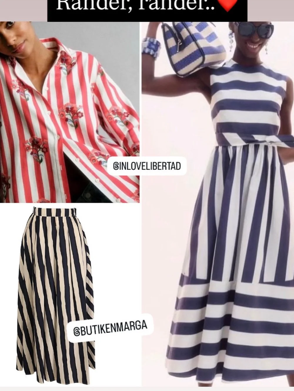 R&auml;nderna &auml;r tillbaka!❤️ Kjol @butikenmarga Blus och 2-delat @inlovelibertad  #fashi̇onstyle #stripesfashion #springfashion2026 #djursholmstorg #unikabutikerstockholm shoppingronden