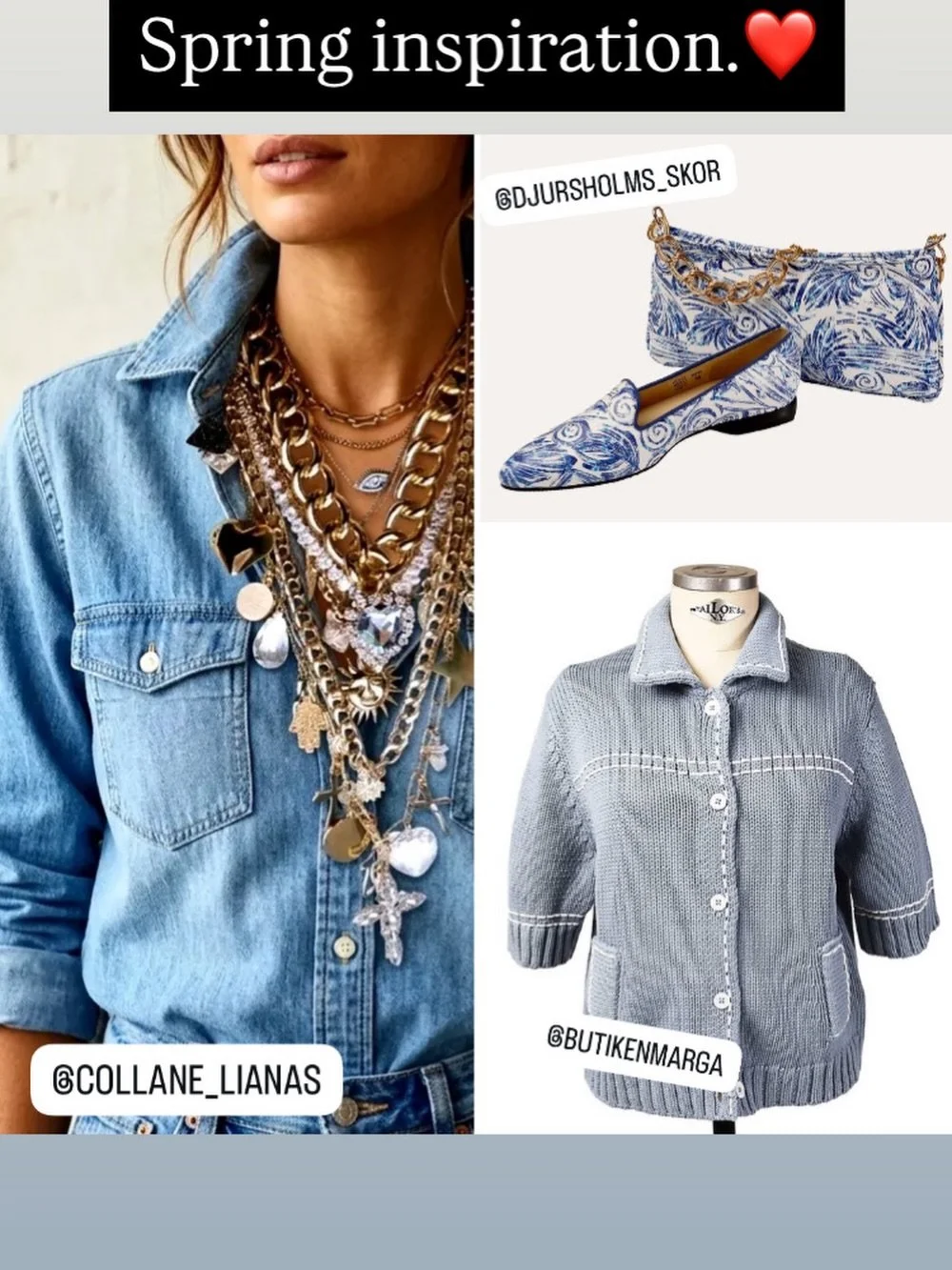 @shoppingronden - mycket smycken tillsamman med bl&aring;tt&hellip;v&aring;ren-26 Skor och v&auml;ska @djursholms_skor Jumper @butikenmarga Smycken @collane_lianas #womenfashionstyle❣️ #womenspringfashion #v&aring;rmode2026 #djursholmstorg #unikabuti