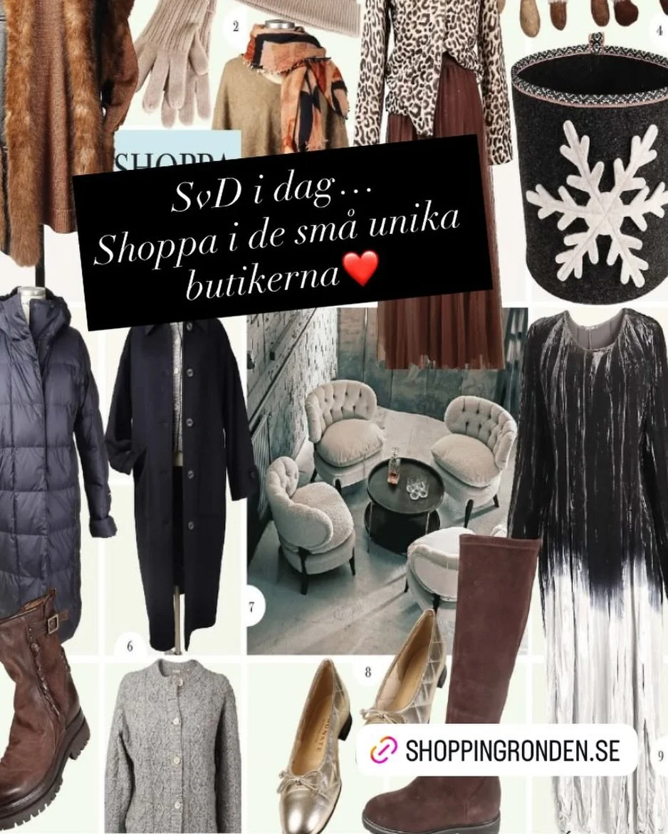 @shoppingronden - tips fr&aring;n de sm&aring; unika butikerna❤️. @djursholms_skor @zandvoortinredning @englessoncompany @butikenmarga @lottip @bigtrendy106 @melhs_stockholm @atelje18.stockholm  #unikabutikerstockholm