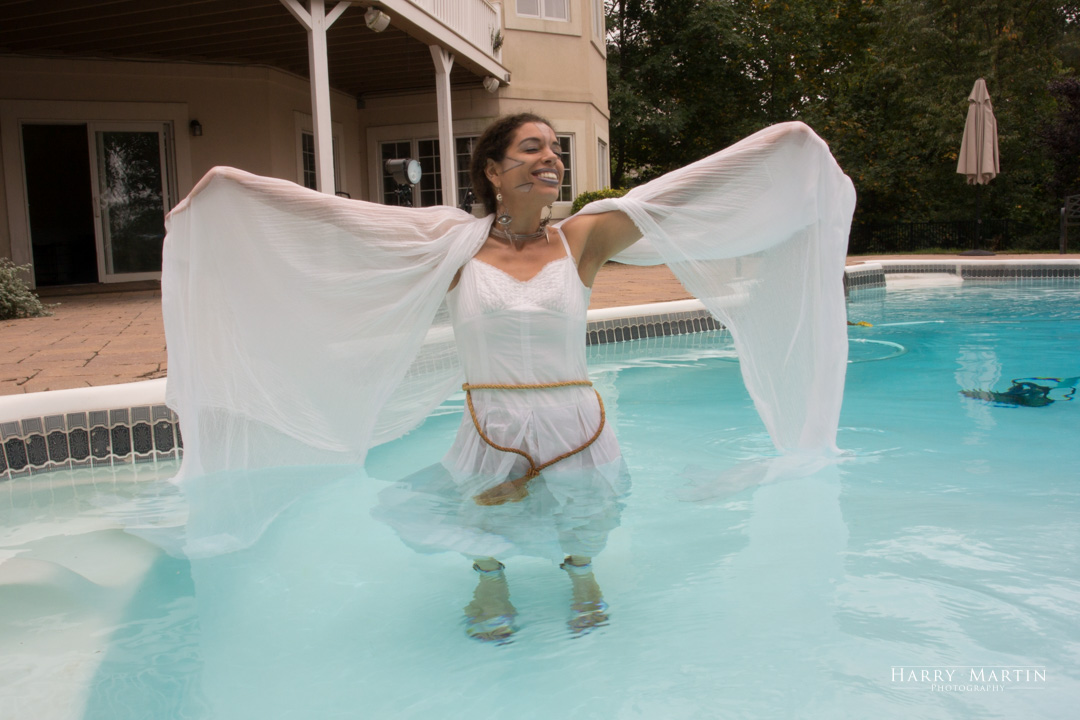 Amy Hope ready to fly or be baptized, which ever comes first. Oh, wait...