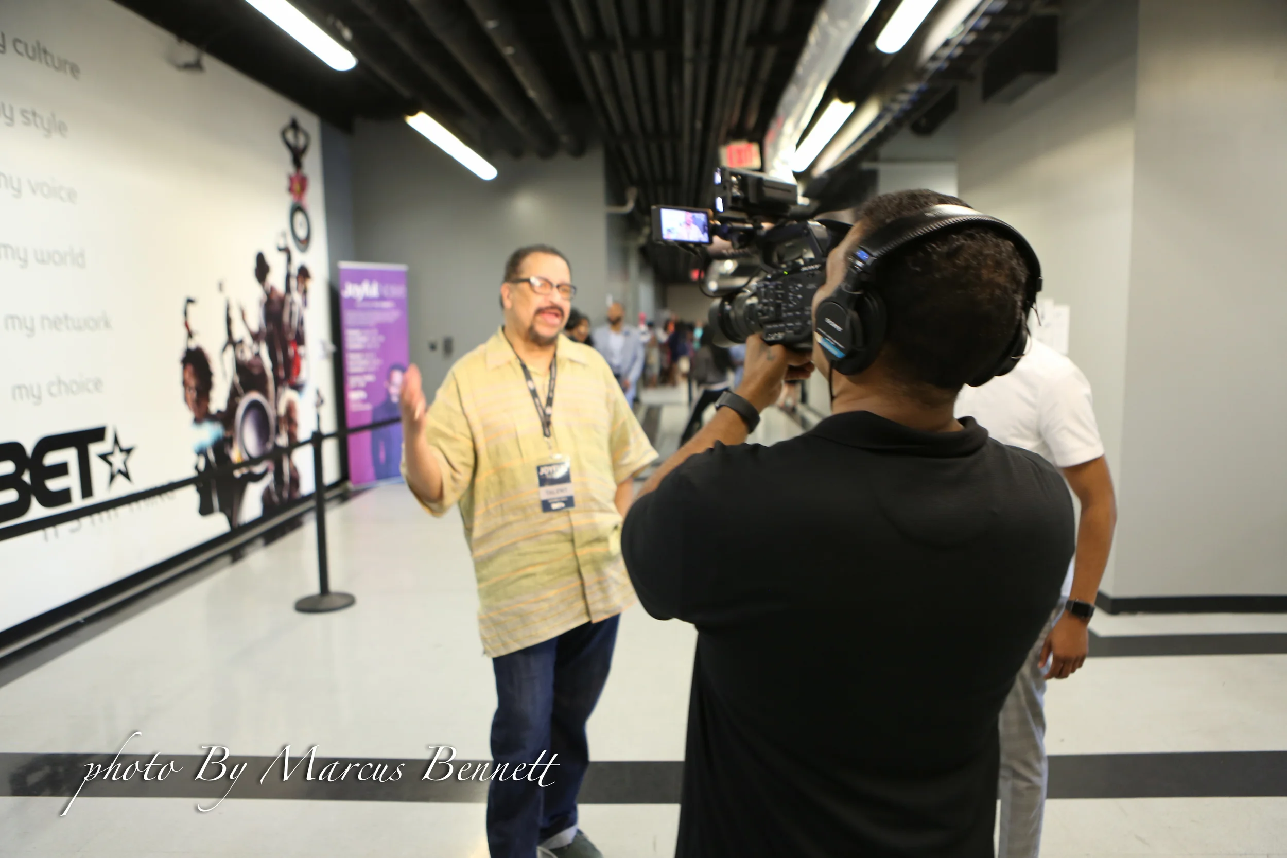 On set behind the scenes filming Richard Smallwood at BET.