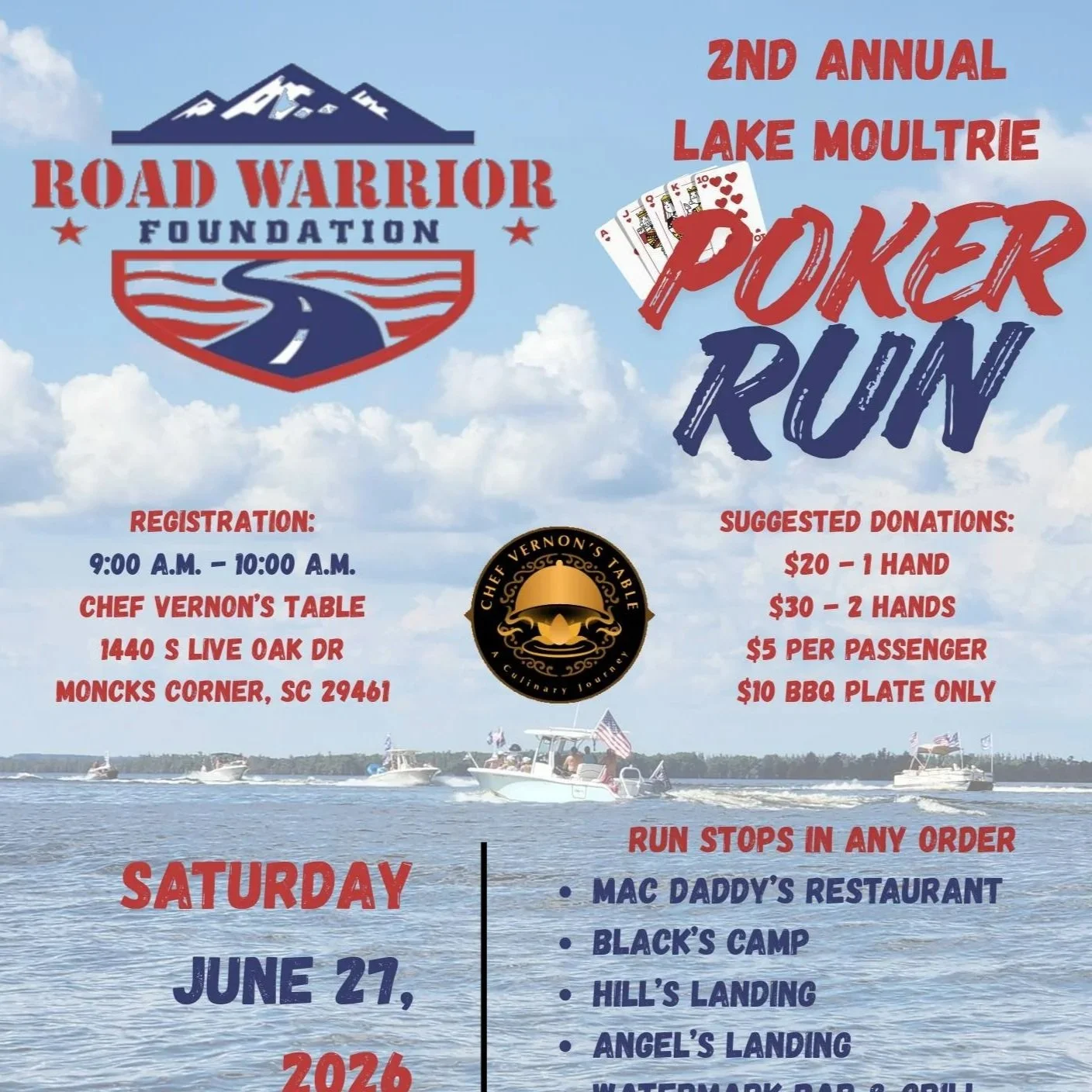 2nd Annual Lake Moultrie, SC Poker Run