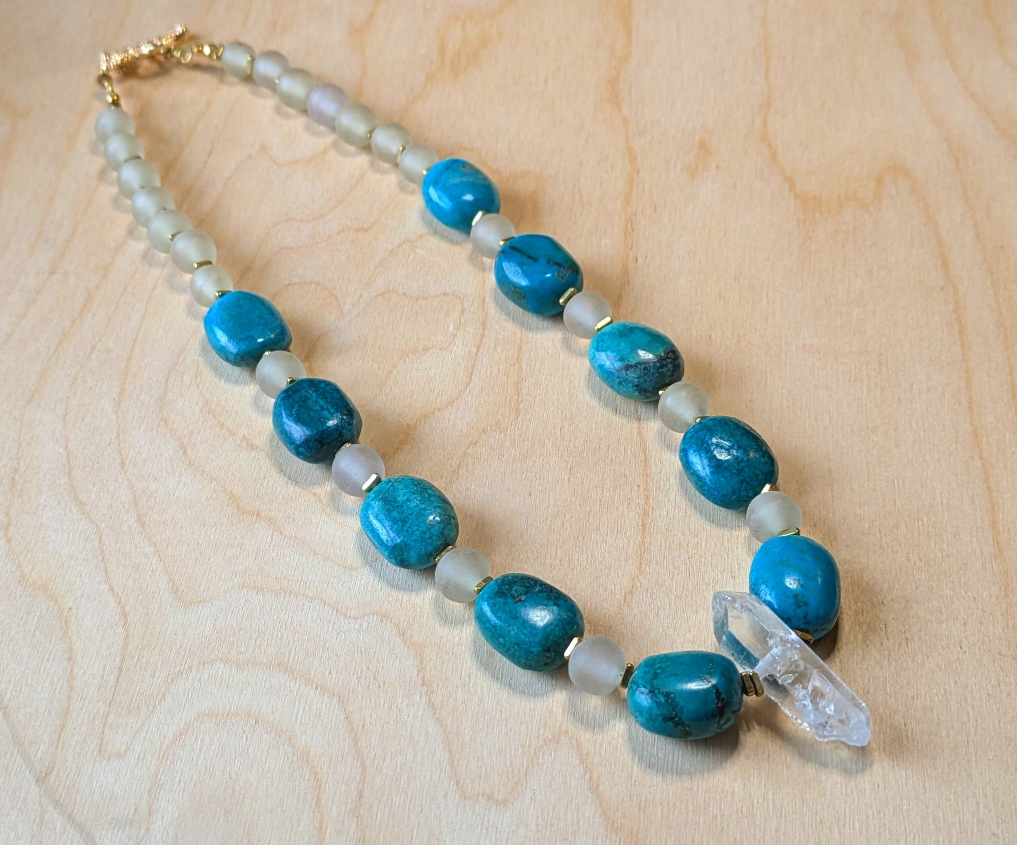herkimer and turquoise necklace