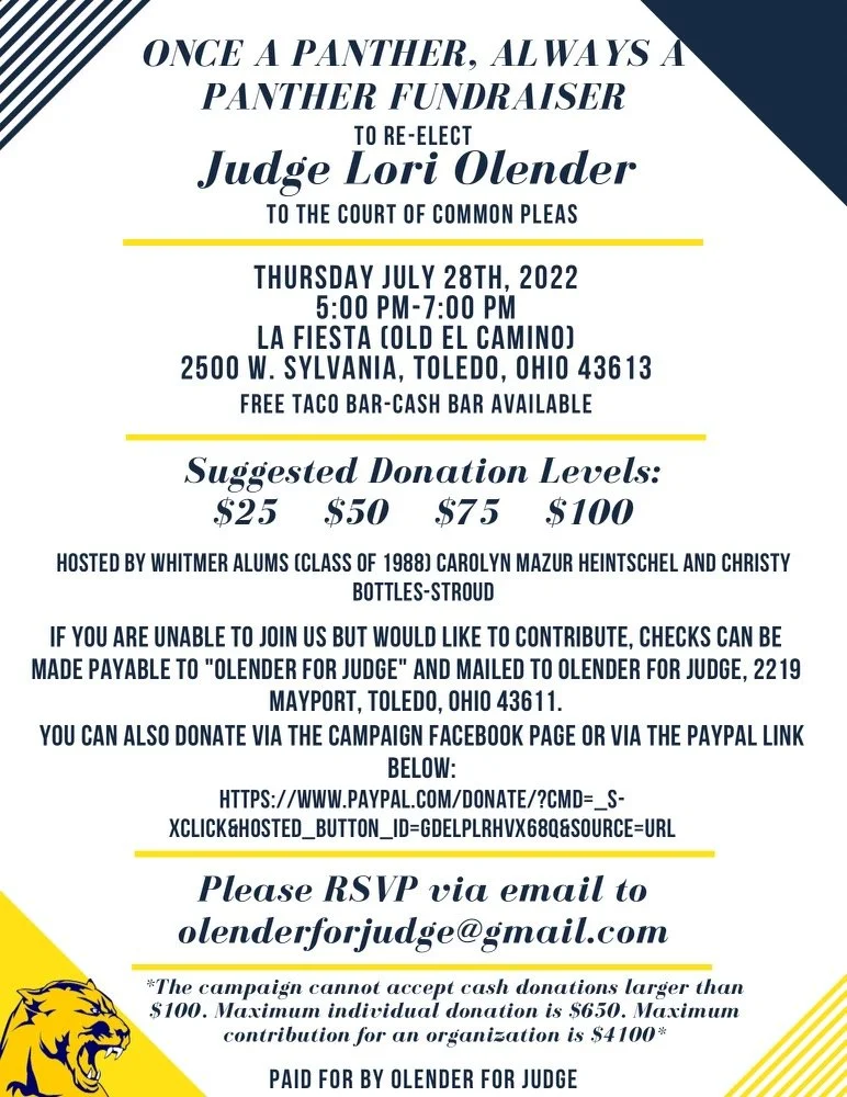 Once a Panther, Always a Panther (fundraiser to re-elect Judge Olender)