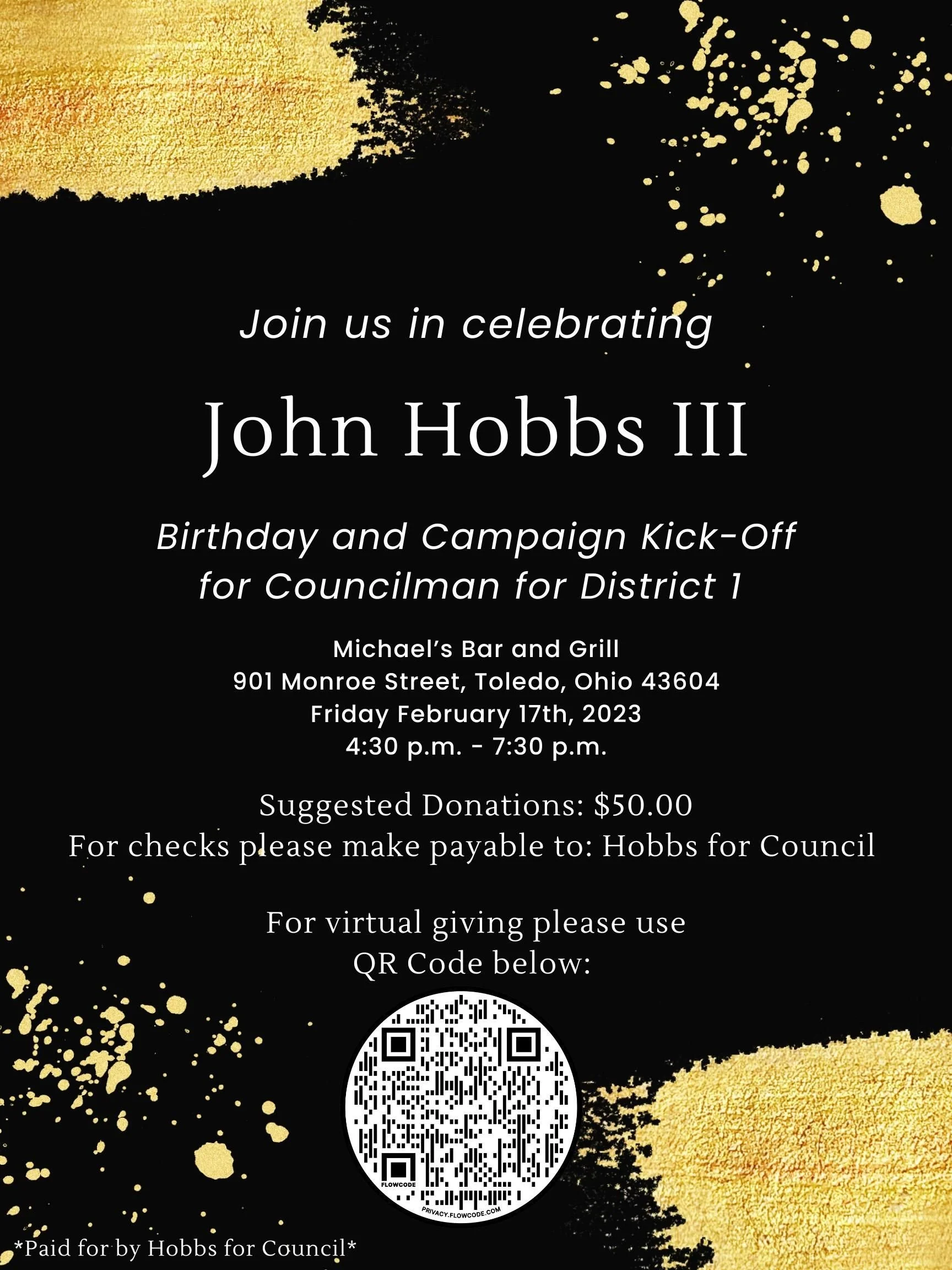 John Hobbs III Birthday &amp; Campaign Kickoff 