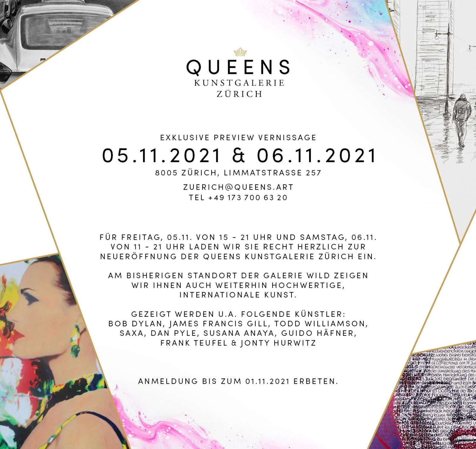 Reopening of the Queens Kunstgalerie, Zurich 