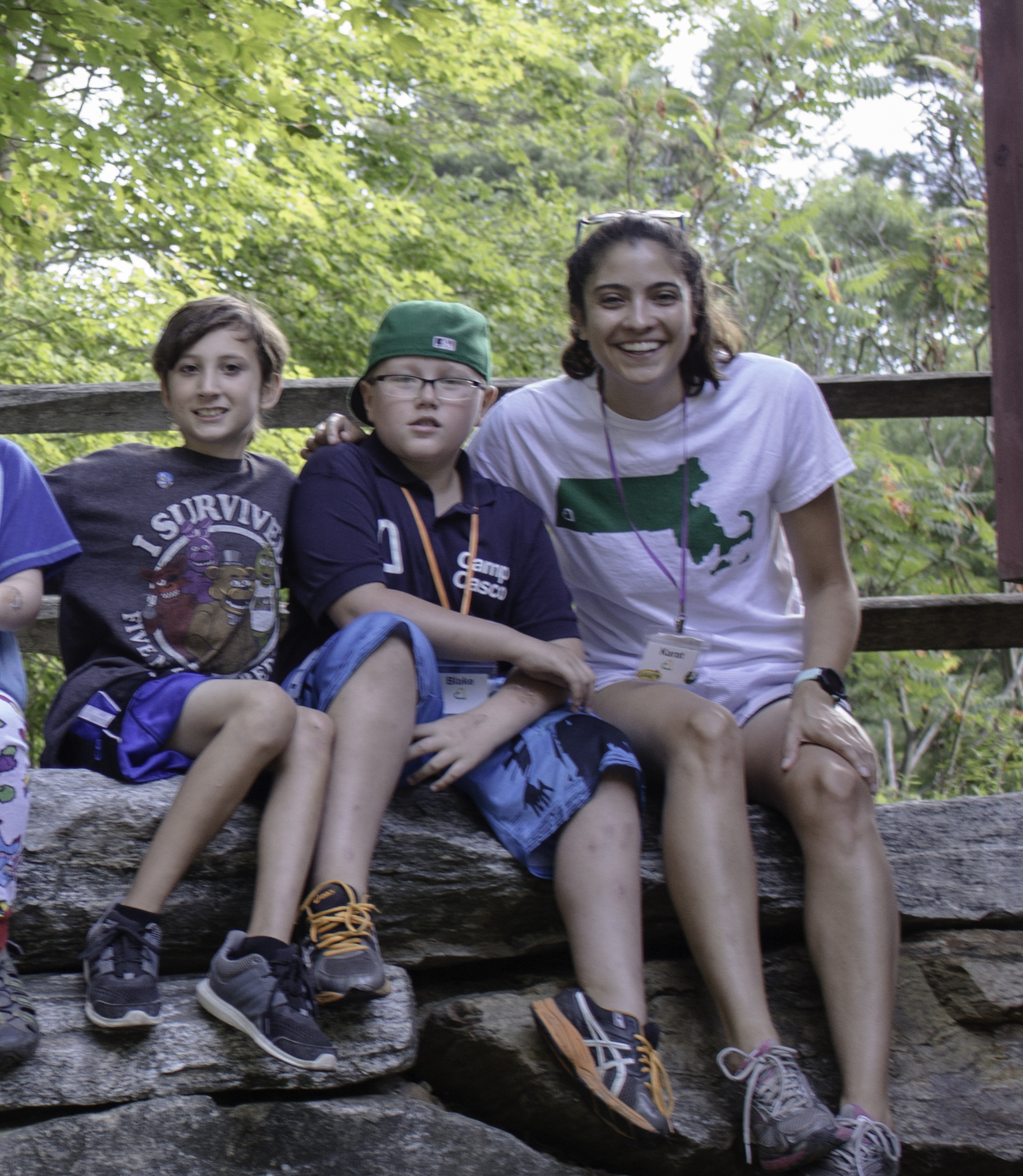 Whitney "Karat" Silkworth with campers at Camp Casco 2016