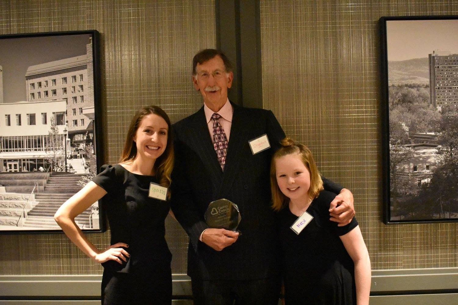 From left: Erin Stern, Dr. Stephen Sallan, and camper Maeve