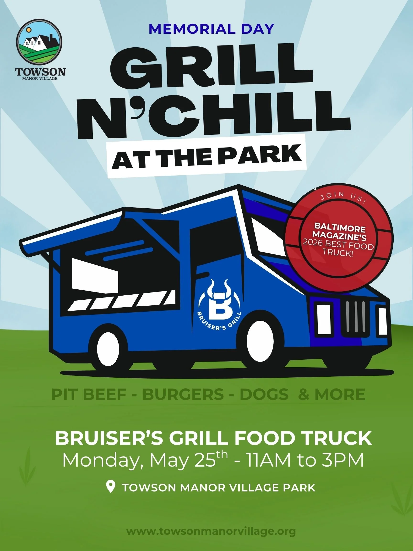 Memorial Day: Bruiser's Grill Food Truck At The Park