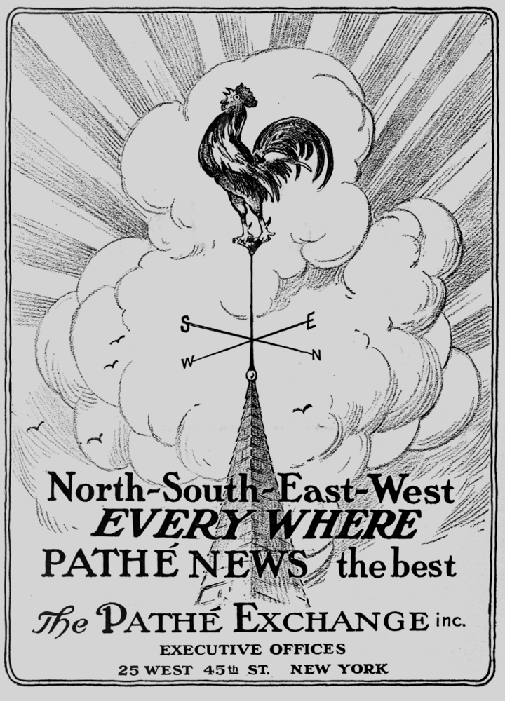 Advertisement for Pathé newsreels, 1915 • Wikimedia Commons