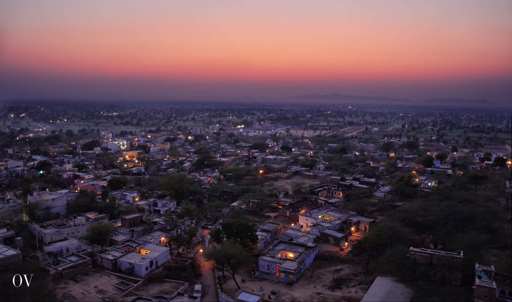 A Village in Rajasthan at Twilight