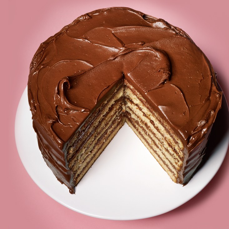 Yellow Layer Cake with Chocolate–Sour Cream Frosting