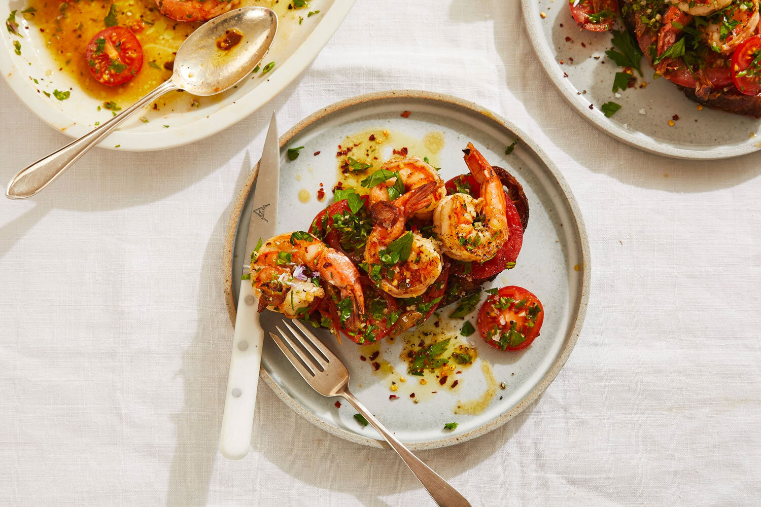 Tomato Toast With Buttered Shrimp — Alison Roman