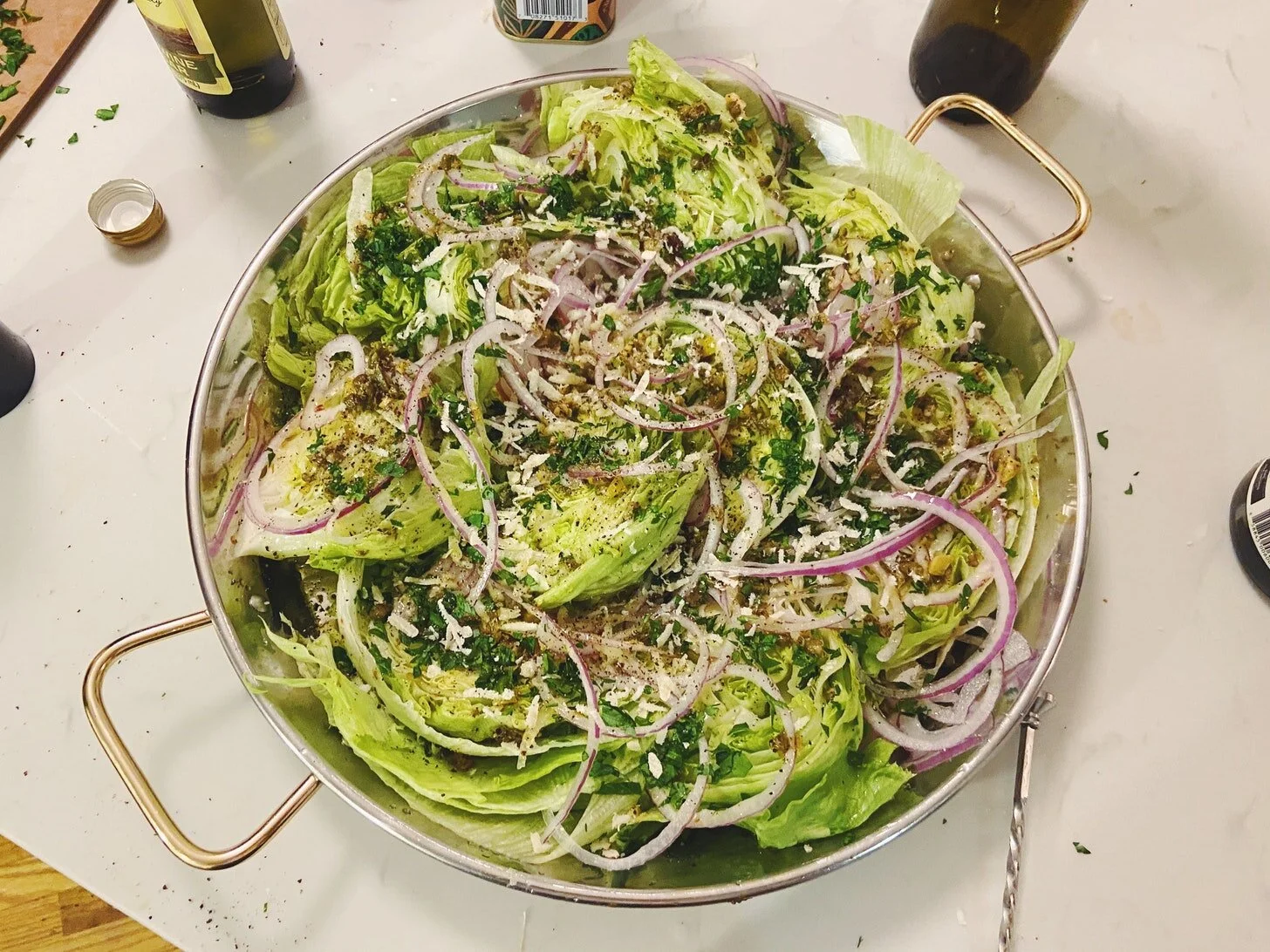 Iceberg Salad with Onions, Capers, and Parm — Alison Roman
