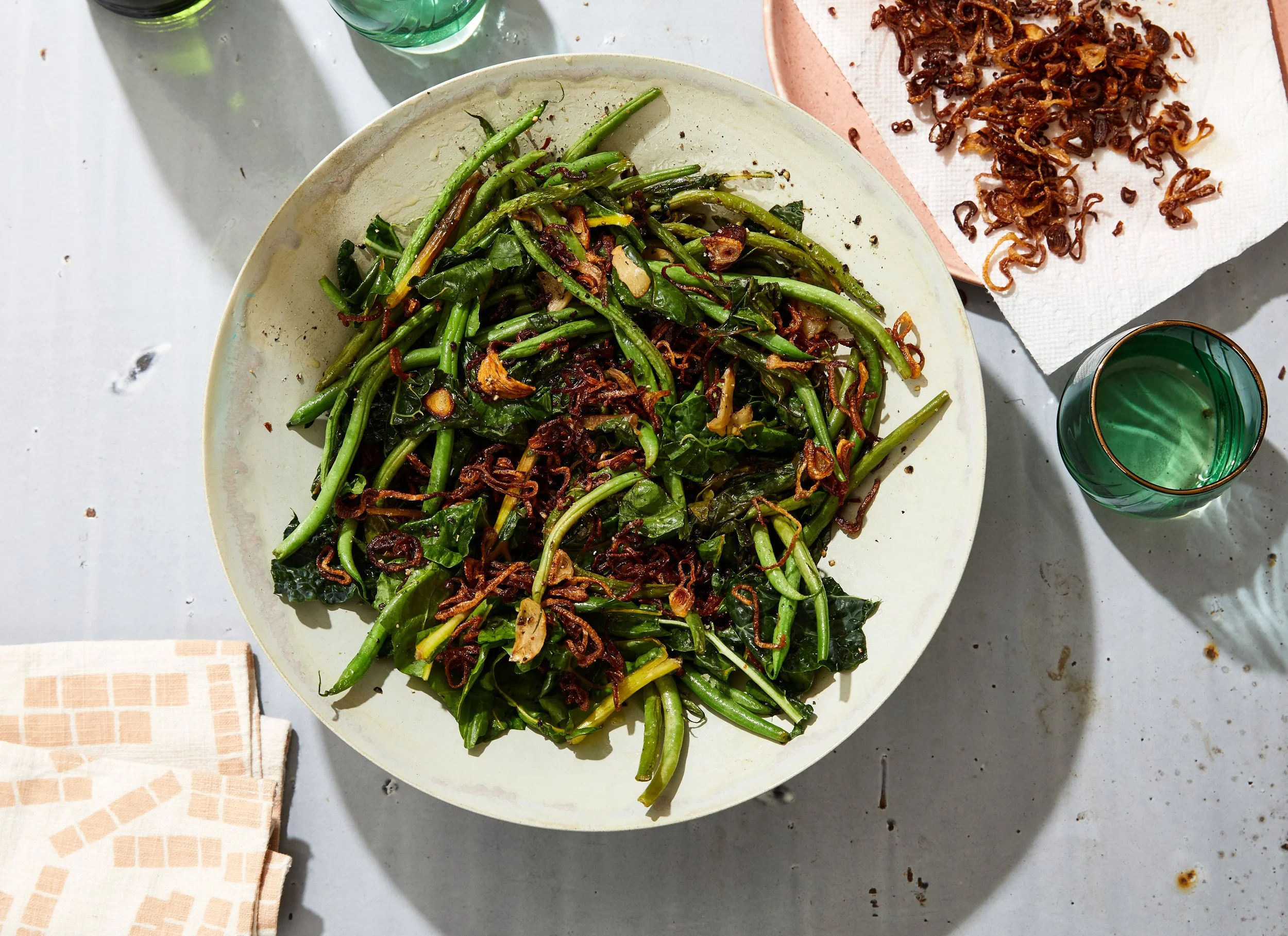 Green Beans and Greens With Fried Shallots — Alison Roman