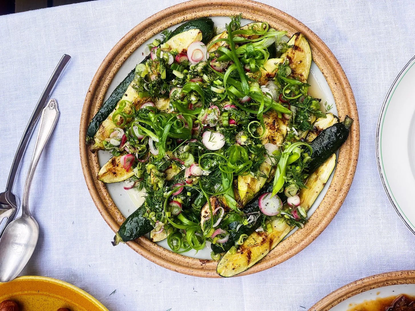 Roast Shallot, Garlic, and Zucchini Salad Recipe, @Atkins, Recipe