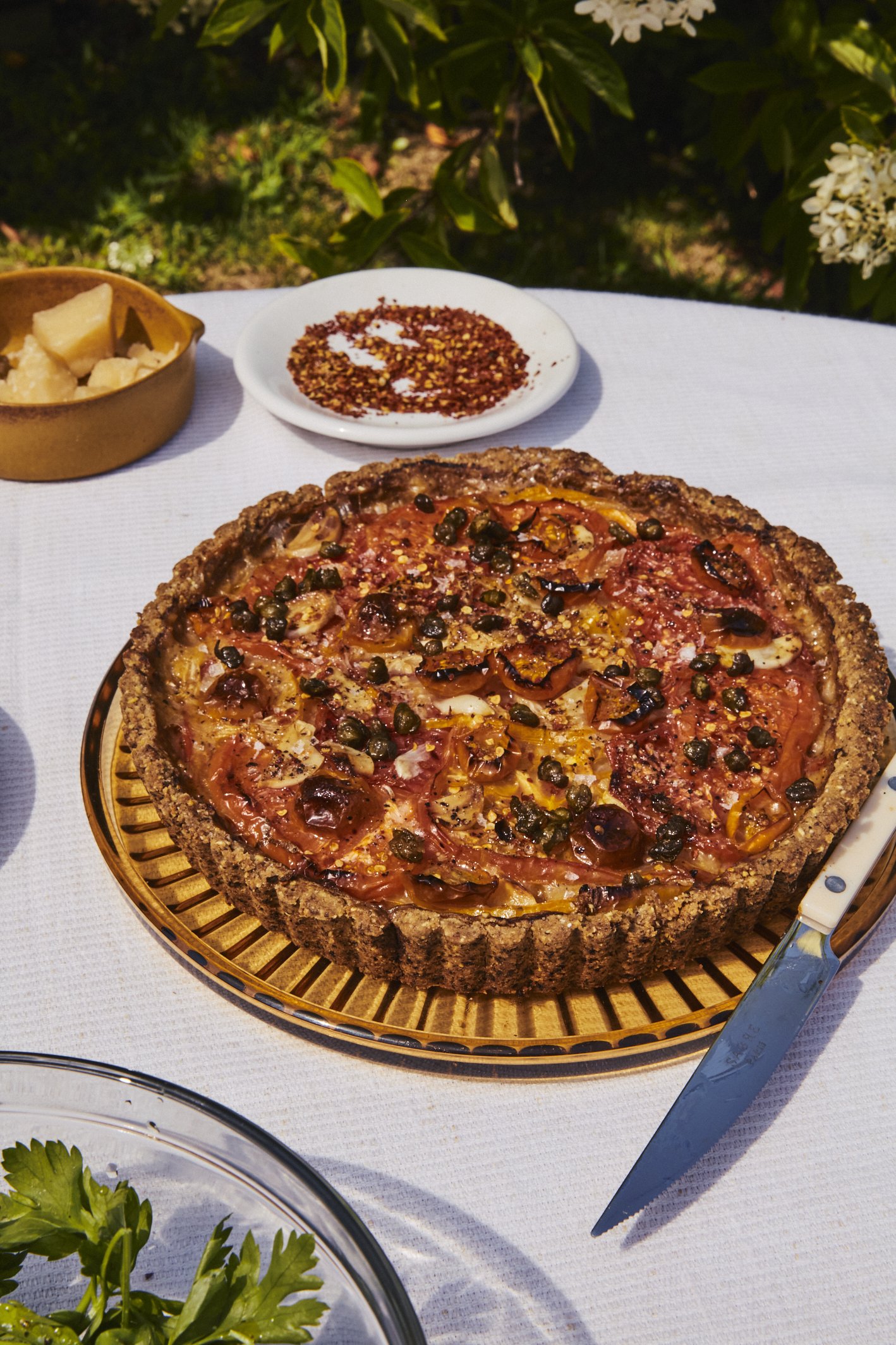 Tomato Tart with Garlic and Capers — Alison Roman