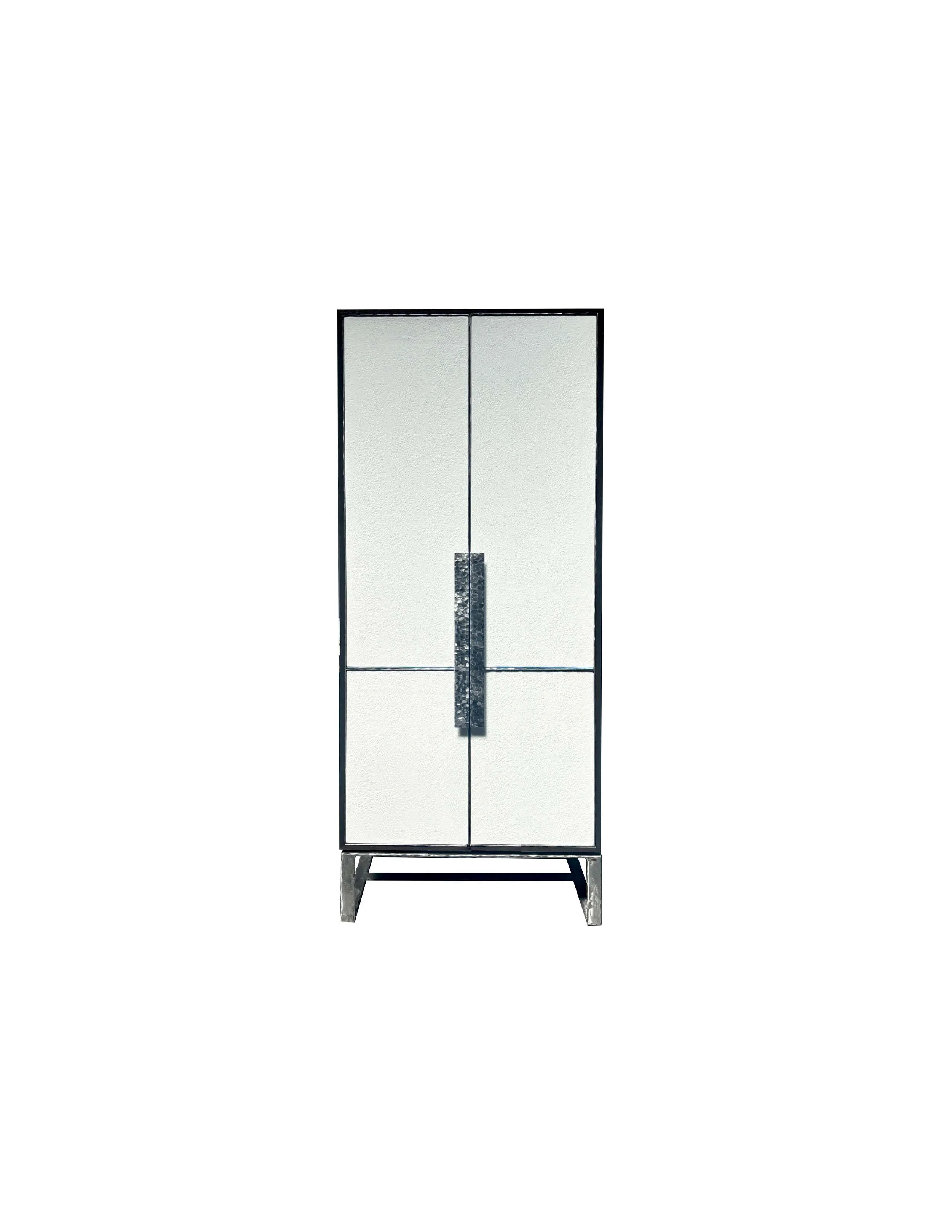 Modern Leather Two Door Armoire