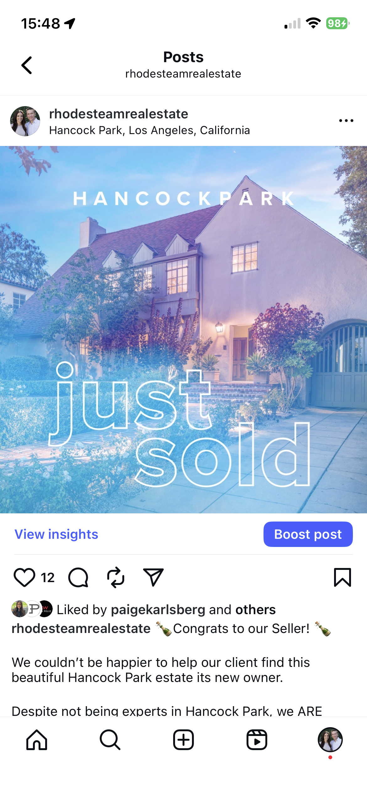 Property Status: Just Sold