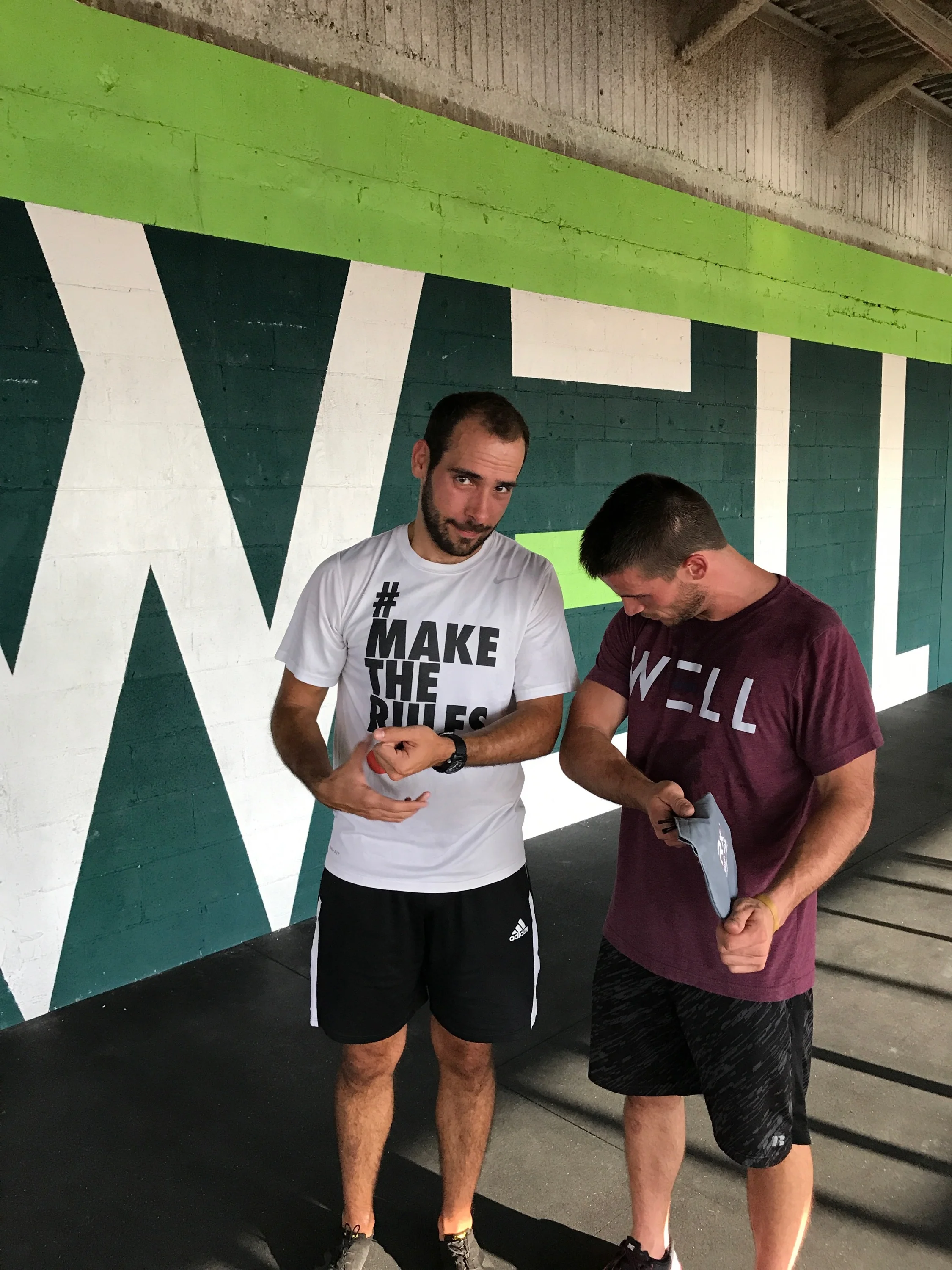 "Yeah, the chics dig sweet forarms..." 