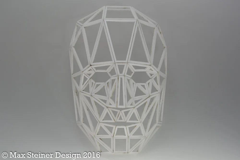 Wireframe Facet Face - White